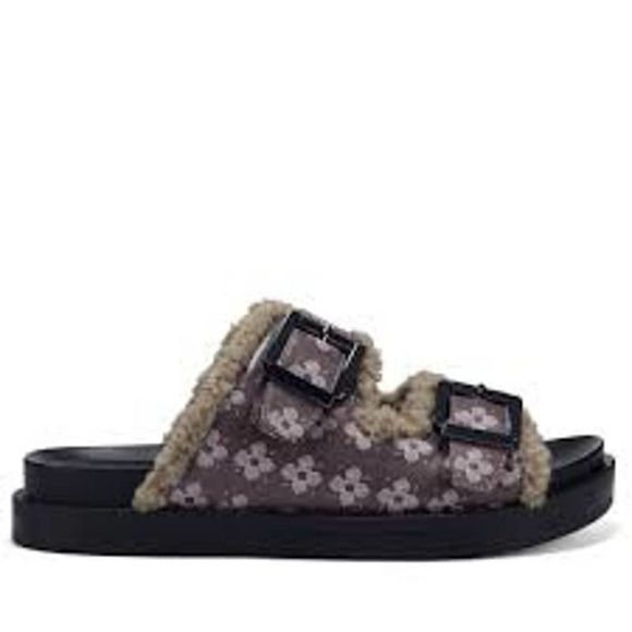 x Laura Ashley La Olivia Faux Shearling Slide Sandal AEROSOLES sz 10.5 - Picture 2 of 3